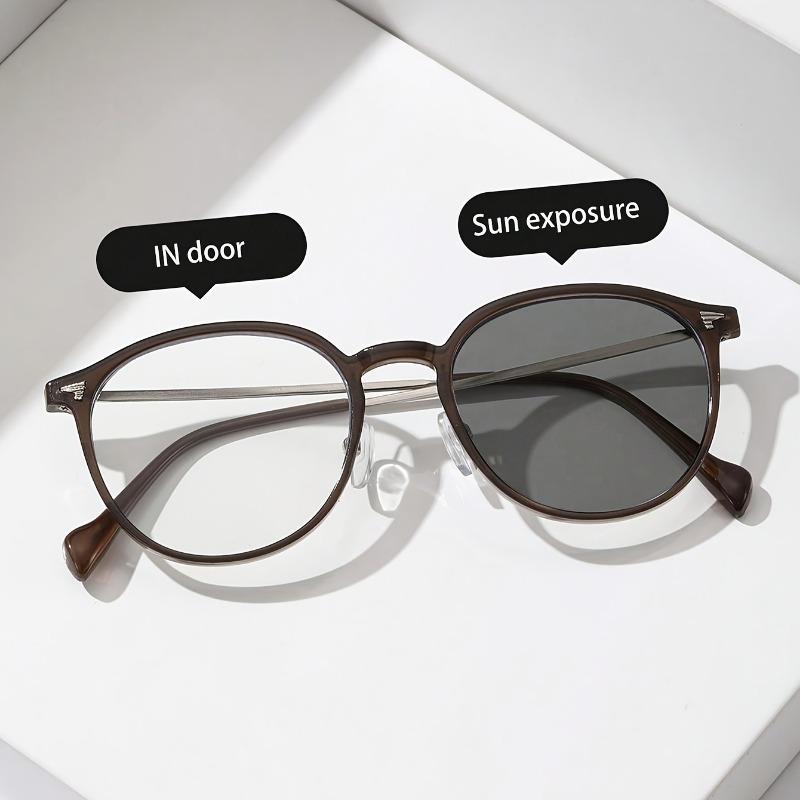 

1 шт. Мужские классические очки с овальной оправой - Прозрачные поликарбонатные линзы, легкий модный аксессуар для повседневной носки anti blue light