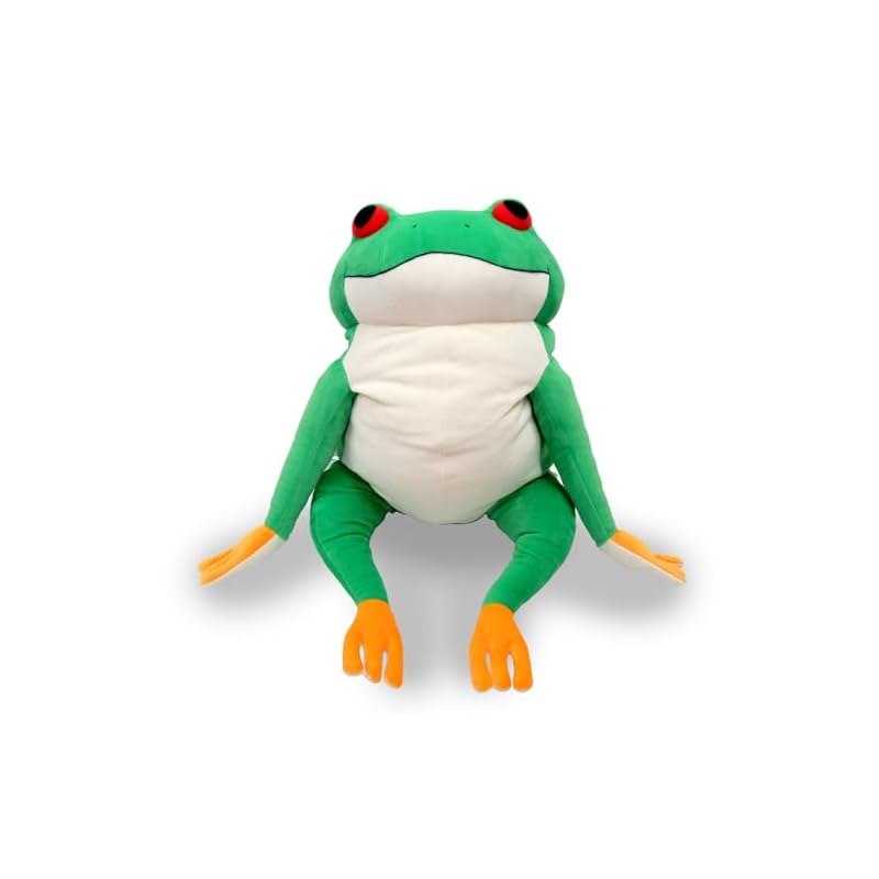 Shinada Global Mochi Serie Mochikaeru Frosch Grün (XL) 35 x 35 x 50cm Plüschfrosch Tier MOKR-0880G