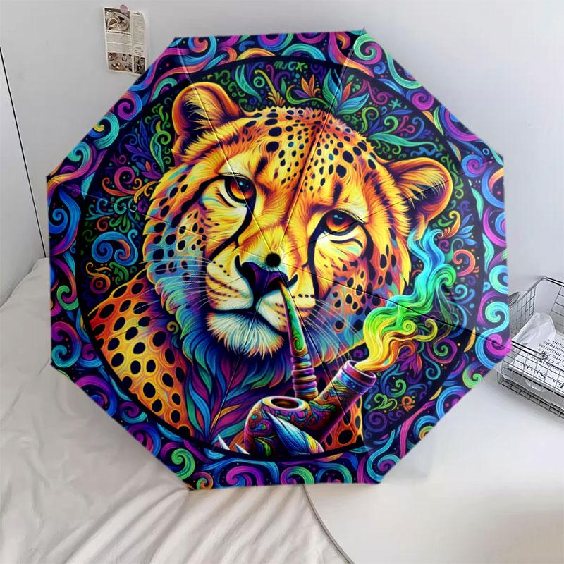 Colorfulanimals Pattern Pattern New Style Umbrella, 1 Piece Automatic Folding Umbrella, Portable Travel Umbrella, Outdoor Umbrella, Birthday Gift