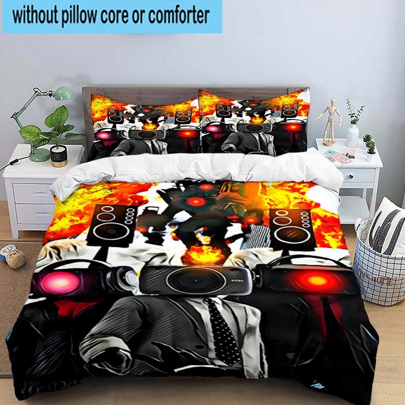 3PCS Skull And Sun Carnival 3pcs Bedding,Including 3PCS Duvet Cover And 2pcs Pillowcases Perfect for Christmas,Ideal for Bedroom, Dormitory
