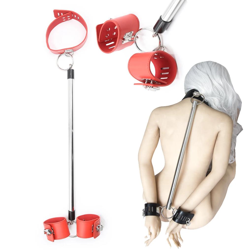 Spreader Bar Bondage Sex Toys Women Sex Bondage with Wrist Ankle Neck Collar Restraint Kits for Couples SM Restraint Games