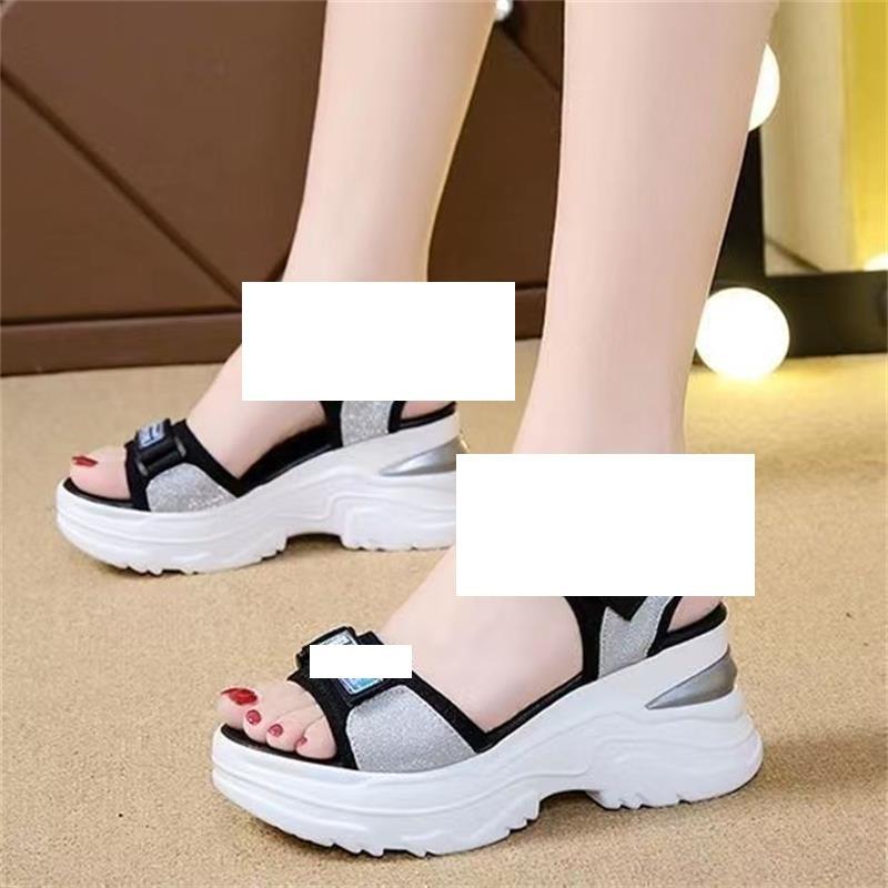 Popular French Platform Sports Sandals Women's Summer Wear High Sense 2025 Versatile New Slope Heel Beach Roman Shoes