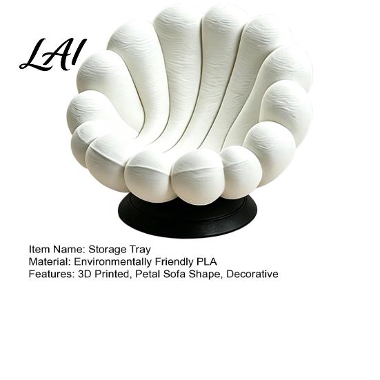 Office Desk Accessory 3D Printed Petal Sofa Tray Organizer for Jewelry Earphone Trinket Tray Keys Multi-function Storage Home Tabletop