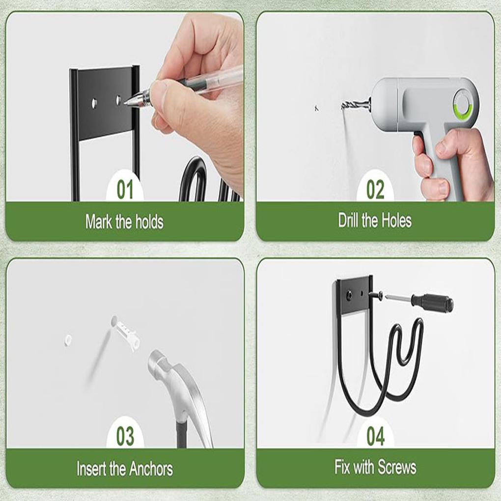 Heavy Duty Metal Hose Holder Wall Mounted Hose Reel For Garden Hose Storage Hose Reels Without Hose