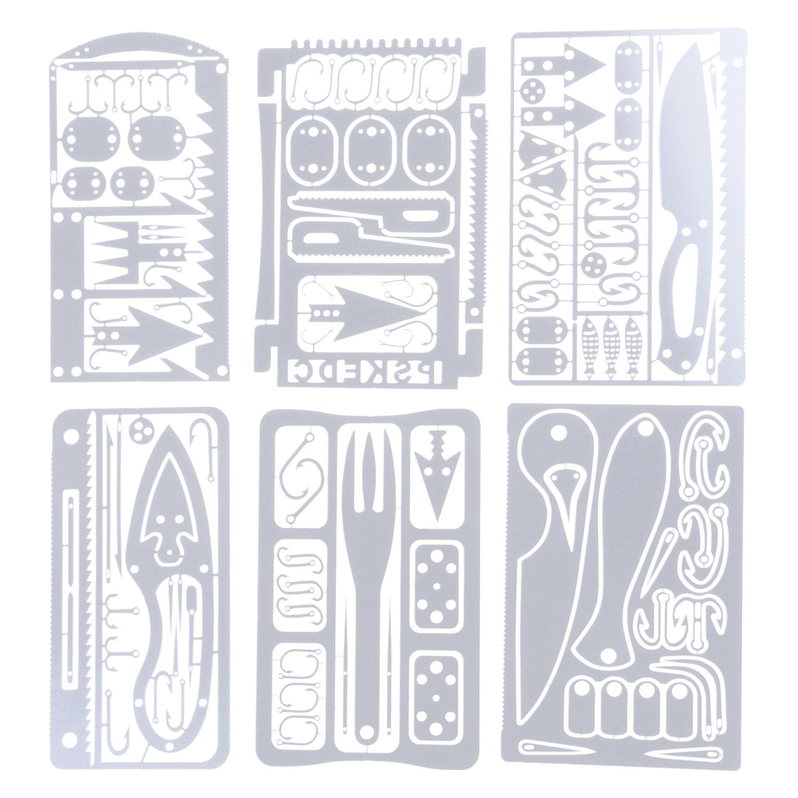 

Карта выживания из нержавеющей стали, карта с рыболовным крючком, карта для выживания на открытом воздухе, мультитул, инструмент для кемпинга и рыбалки, кредитная карта 6 серебряный