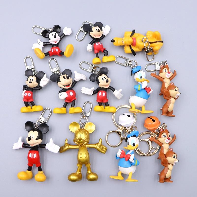 Cute Doll Anime Mickey Pluto Mickey Cartoon Car Keychain Backpack Decoration Pendant Christmas Toy Gift