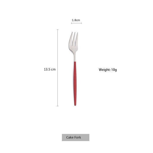 1 Pcs Dinnerware Red CutleryStainless Ste Knife Fork Spoon Cutlery Kitchen Table Flatware Tableware Silverware