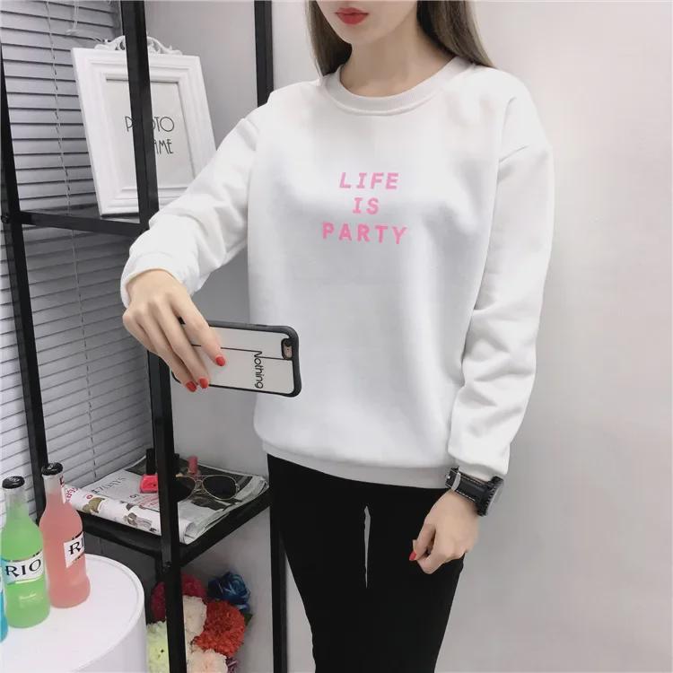 Women's 2021 Korean Style Autumn/Winter Letter Print Loose Long-Sleeve Thickened Sweatshirt