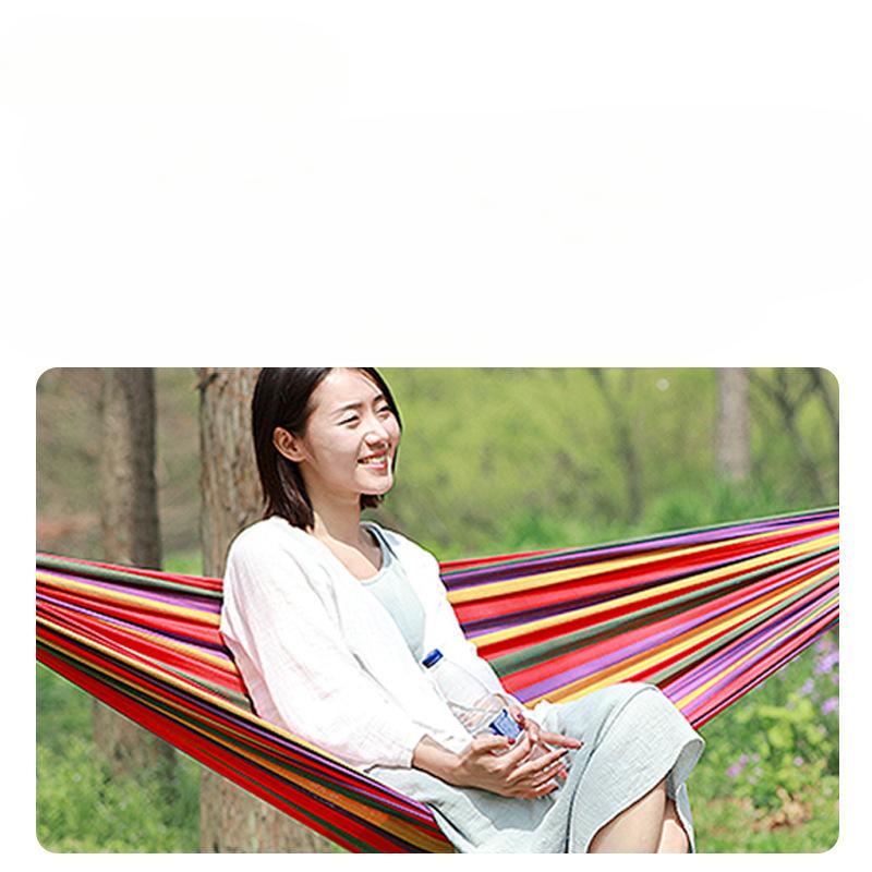 Outdoor Supplies Single Thickened Canvas Hammock Camping Swing Net Bed Anti-Flip Stripe Glider