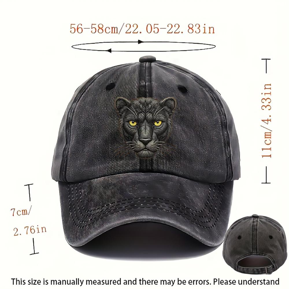 Black Panther Face Baseball Cap Distressed Adjustable Polyester Outdoor Dad Hat Unisex