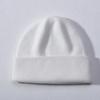 Striped hat men's and women's double-layer folded edge solid color rabbit plush wool hat casual versatile knitted hat to keep warm autumn and winter