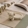 Decorative Trinket Tray Highland Cow Jewelry Storage Tray, Round 3D Printed Desktop Creative Bedroom Organizer, Tabletop Container for Rings Earrings