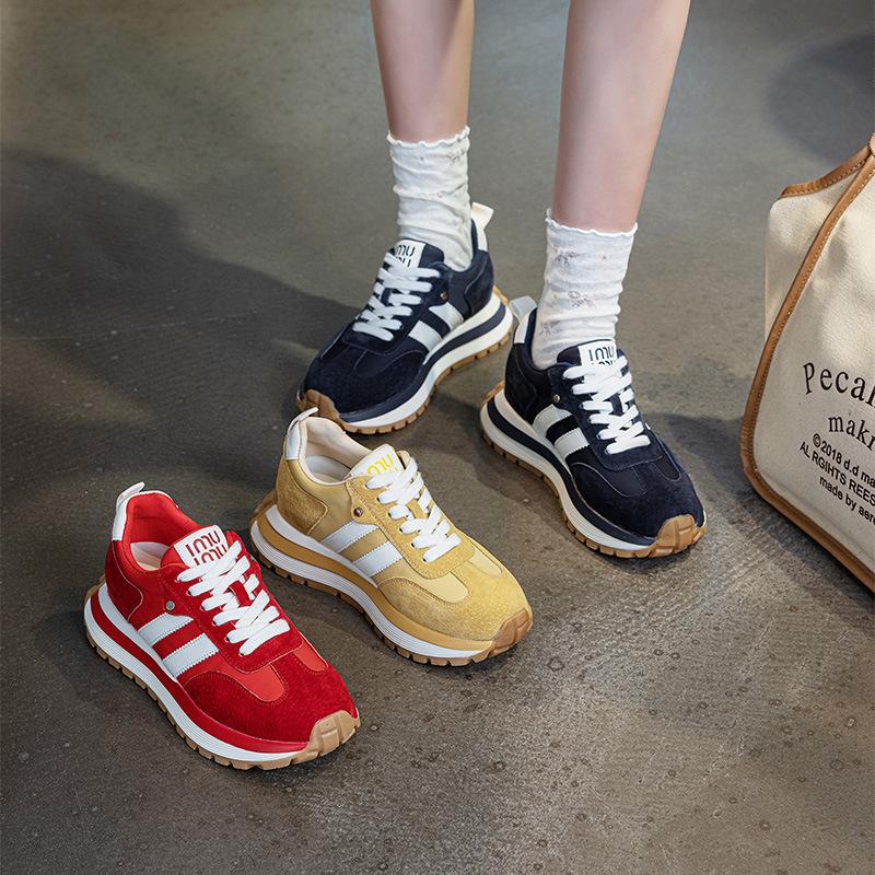 Inner heightening platform retro dad shoes women's 2025 autumn new sports shoes casual shoes German training shoes Forrest Gump shoes women