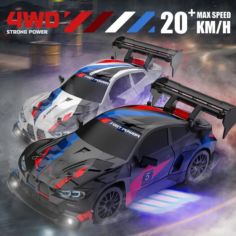 AAXW1 New 4WD 1:24 Scale RC Drift Car 2.4GHz 30KM/H High Speed M4 Racing Sport Toy Car LED Lights with Extra Tires Toy Kid Adult Gifts
