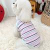 Cotton Ribbed Knit Dog Vest for Small Breeds Summer Sleeveless Striped Puppy Shirt Soft Breathable Pet Outfits