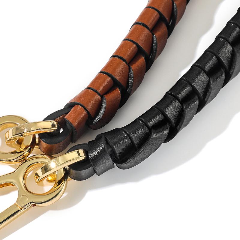 Ma Huang Shi E-40 Cowhide Bucket Bag with Adjustable Woven Shoulder Strap