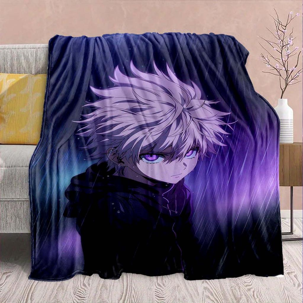 Hunter x Hunter Anime Flannel Blanket – Soft & Warm – Perfect for Sofa, Bedding, Camping, Travel, Office, & Home Decor – QJY