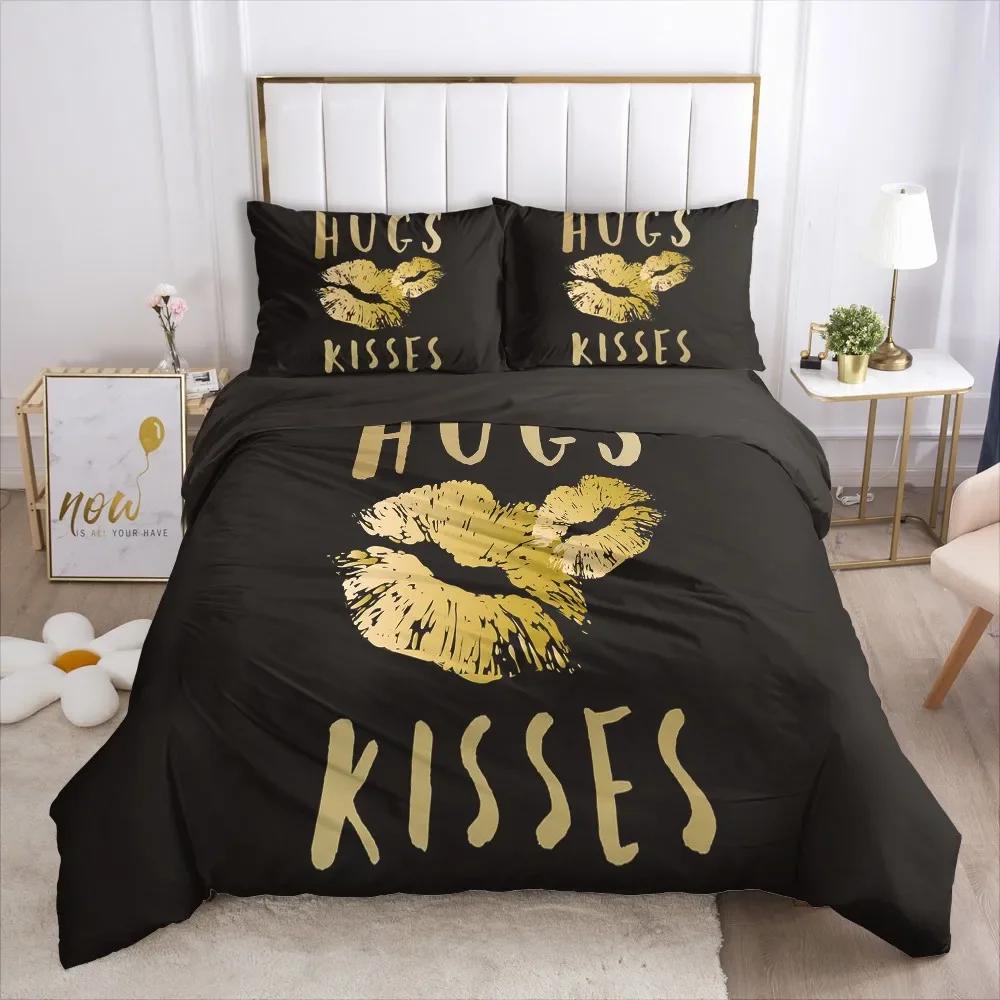 Red Lip King Queen Duvet Cover 3D Sexy Lips Raspberry Bedding Set For Girls Women Kiss Pink Soft 2/3Pcs Quilt Cover Pillowcase
