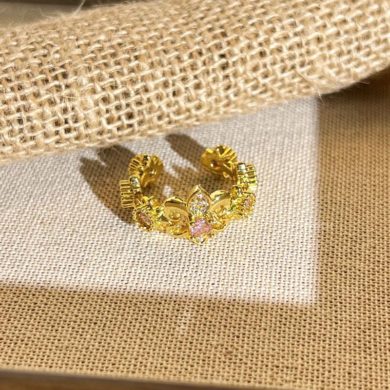 2026 Geometric Retro High-end Pearl Mix and Match Fashion Open Ring Women's Simple Temperament Niche Design Ring Tide