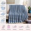 Blau-Weißer Farbverlauf Schachbrett Flanelldecke Warm Weich Halloween Weihnachten Sofa Warm Gemütlich Dekoratives Geschenk für Alle Jahreszeiten