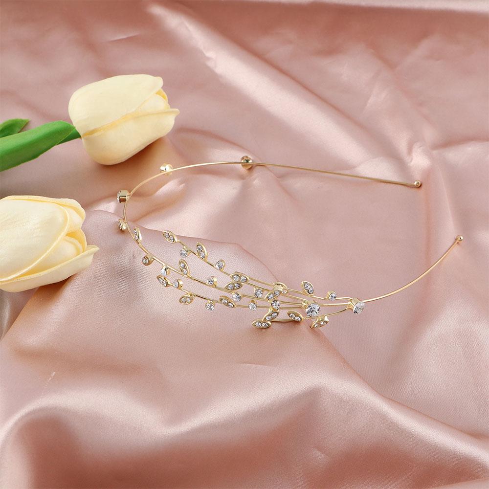 Headwear Non-slip Girls Rhinestone Women Crystal Hairbands Braided Tool Hollow Leaves Star Headband