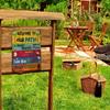 "Welcome To Our Patio" - Colorful, Rustic Decor for Backyard & Poolside Bar - Features Funny Summer Phrases with Icons