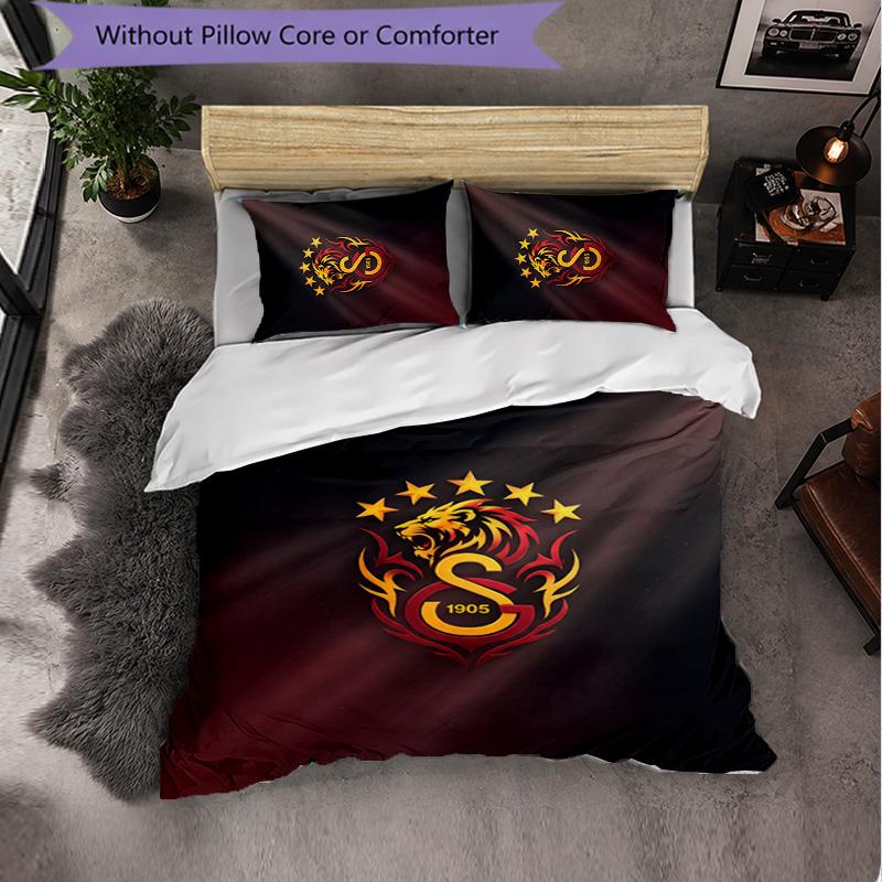 Biancheria da letto a tema Galatasaray FC Set 3 Pezzi Copripiumino Biancheria da letto decorativa per camera da letto per adolescenti Decorazione per la casa