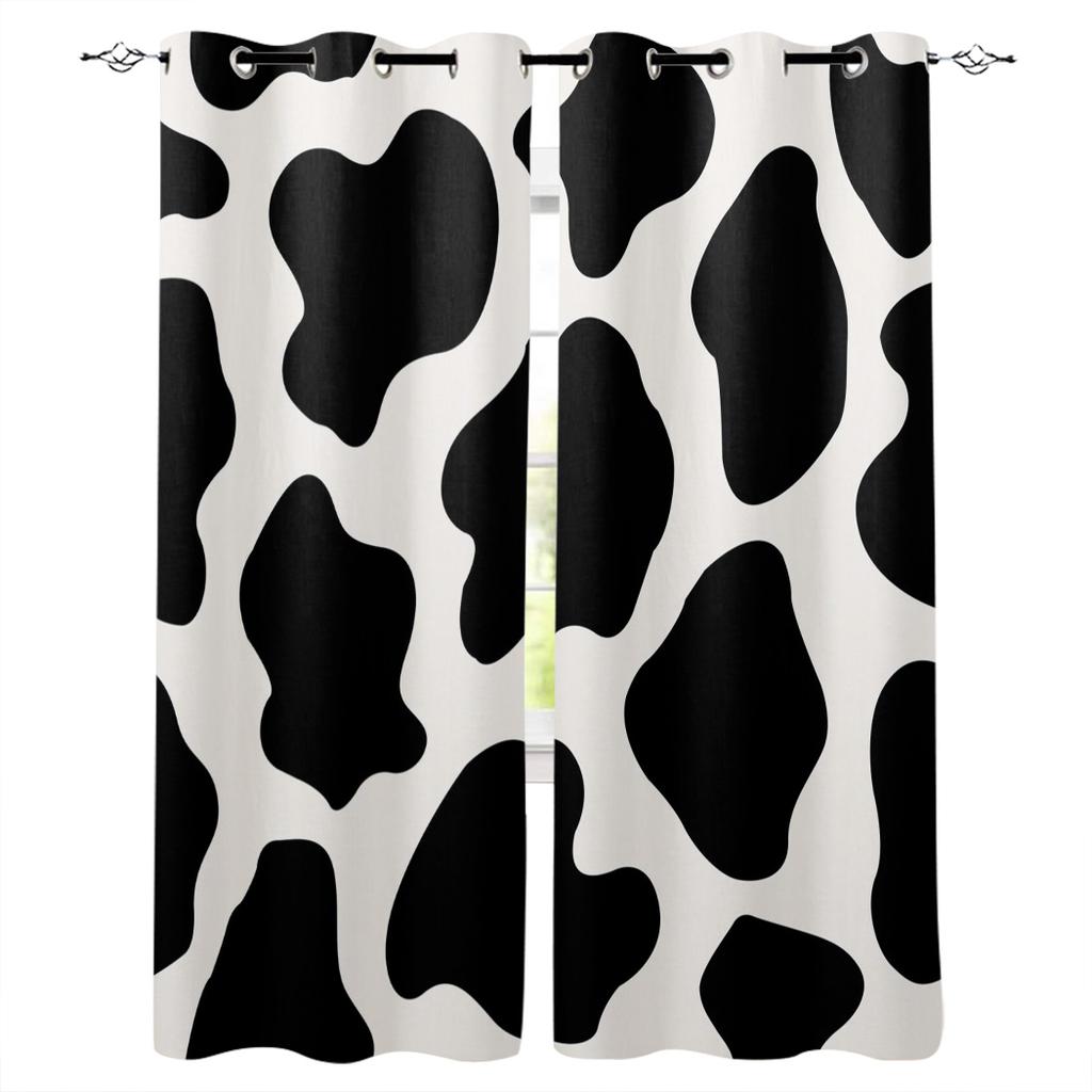 Cow Texture Kitchen Curtains Bedroom Decor Items Curtain Panel Window Curtains for Living Room
