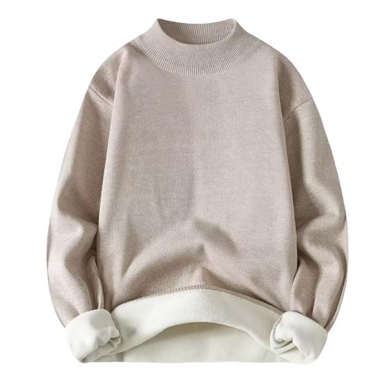 Men Winter Sweater Half Turtleneck Solid Color Fleece Soft Long Sleeves Keep Warm Pullover Plus Size Spring Sweater Men Garment