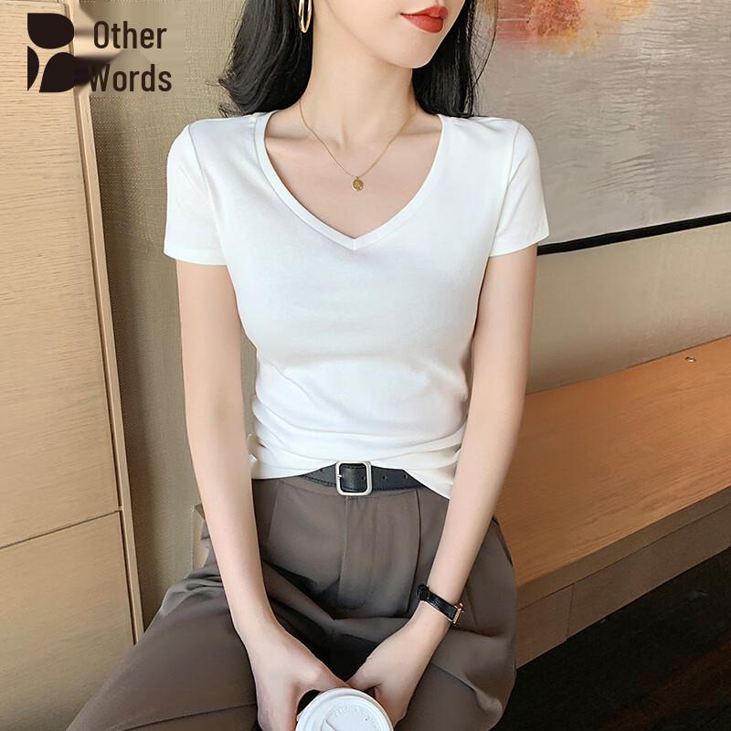 

Women s Summer V-Neck Slim Fit Cotton T-Shirt XL