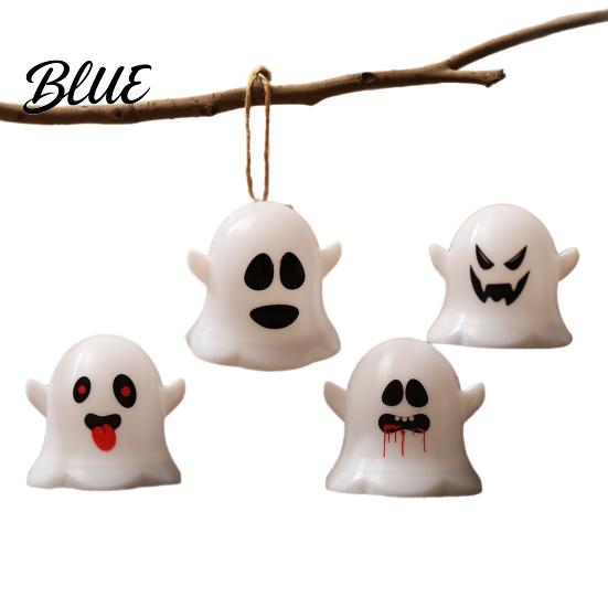 Funny Ghost Desk Ornament 6 Pcs Decorative Light LED Color Changing Warm Flameless Battery-Operated Cute Night Light Mini Spirit Lamps Spooky