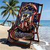 Custom Name Personalized Atletico Madrid Print Beach Towel, for Trip Camping Beach Party Home Decor, Birthday Gift for Family & Friends