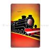 Cute Popart Comic Style Red And Black Steam Train Metal Signs Garage Design Bar Designing Cinema Tin Sign Poster