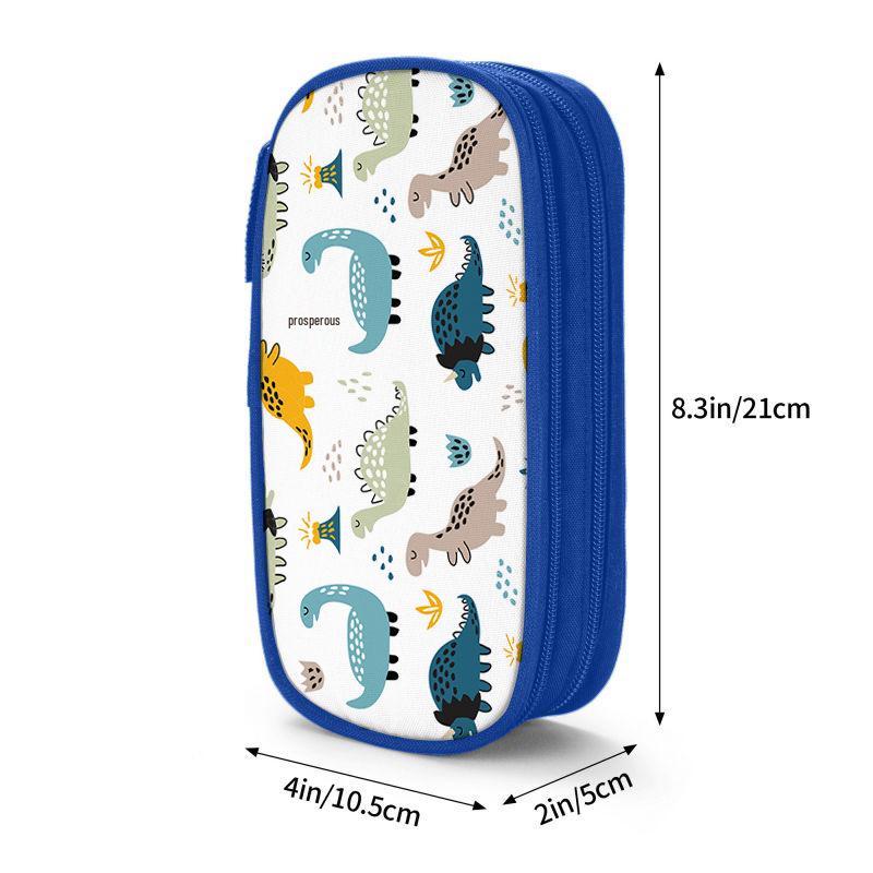 DIY Double-Layer Blue Pencil Case - Multifunctional, Large Capacity for Students and Children