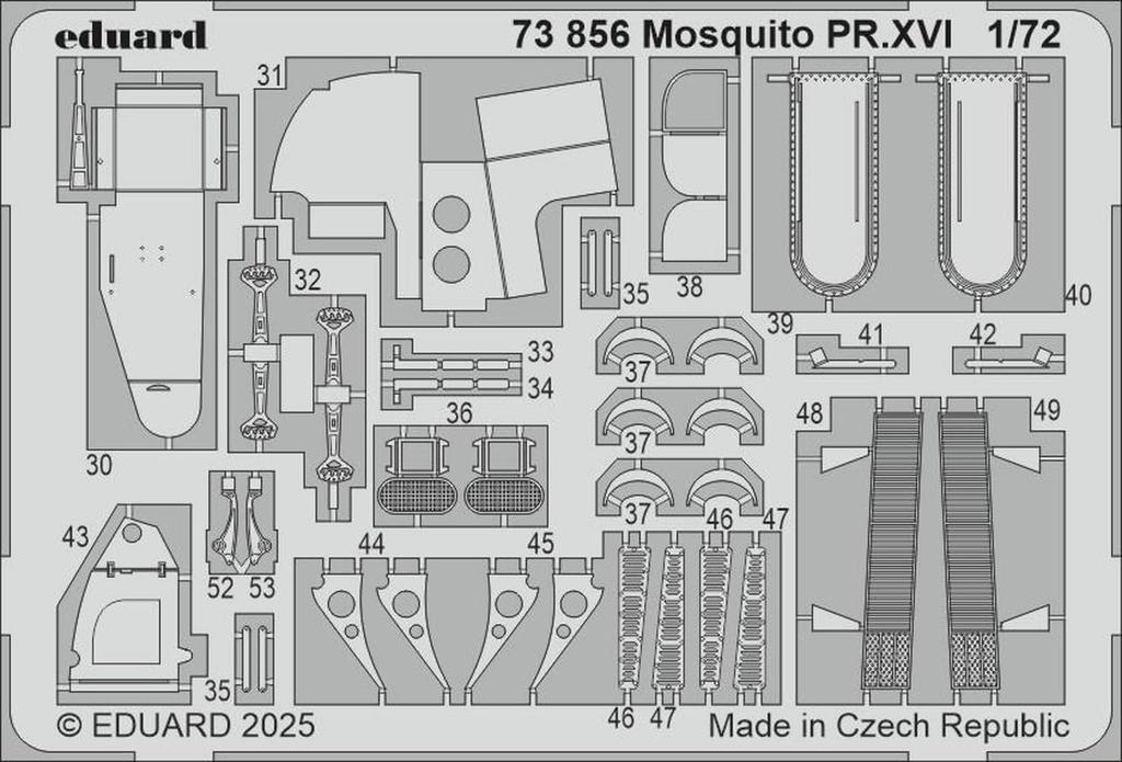 Eduard Mosquito PR Etching Parts Plastic Model Parts EDU73856 1/72 Photo-Etched D.H. Mk.XVI (Special Hobby) (Airplane)