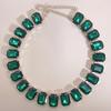 Mixed Color Rectangular 13x18 Crystal Gemstone Necklace - European & American Choker Design