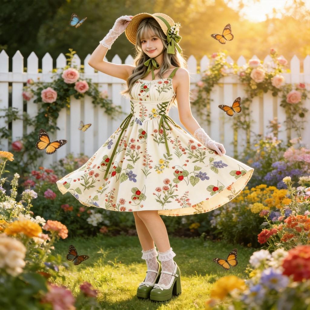 1950s Audrey Hepburn Style French Dress With Floral Print For Casual Daily Wear