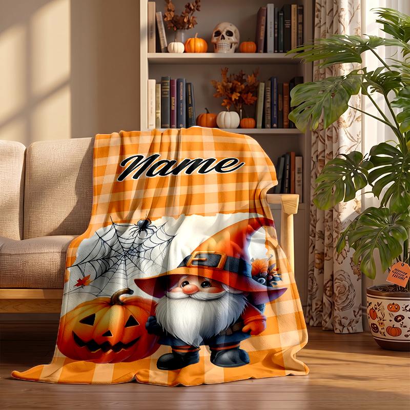 Halloween Custom Flannel Blankets Soft Warm Cozy Throws for Home Decor Holiday Gifts