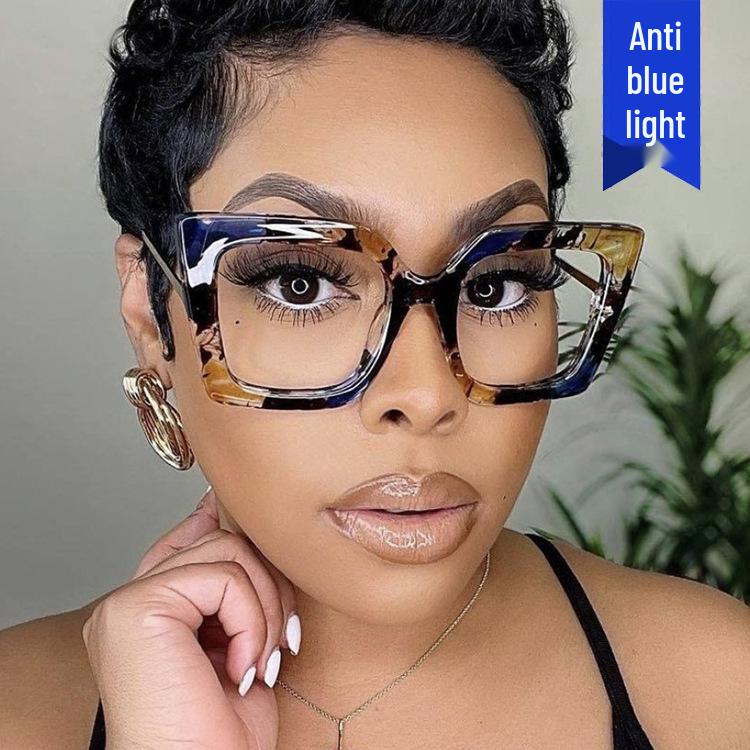 Kedun 2022 Fashion Square Blue Light Blocking Glasses – Stylish European-American Large Frame.