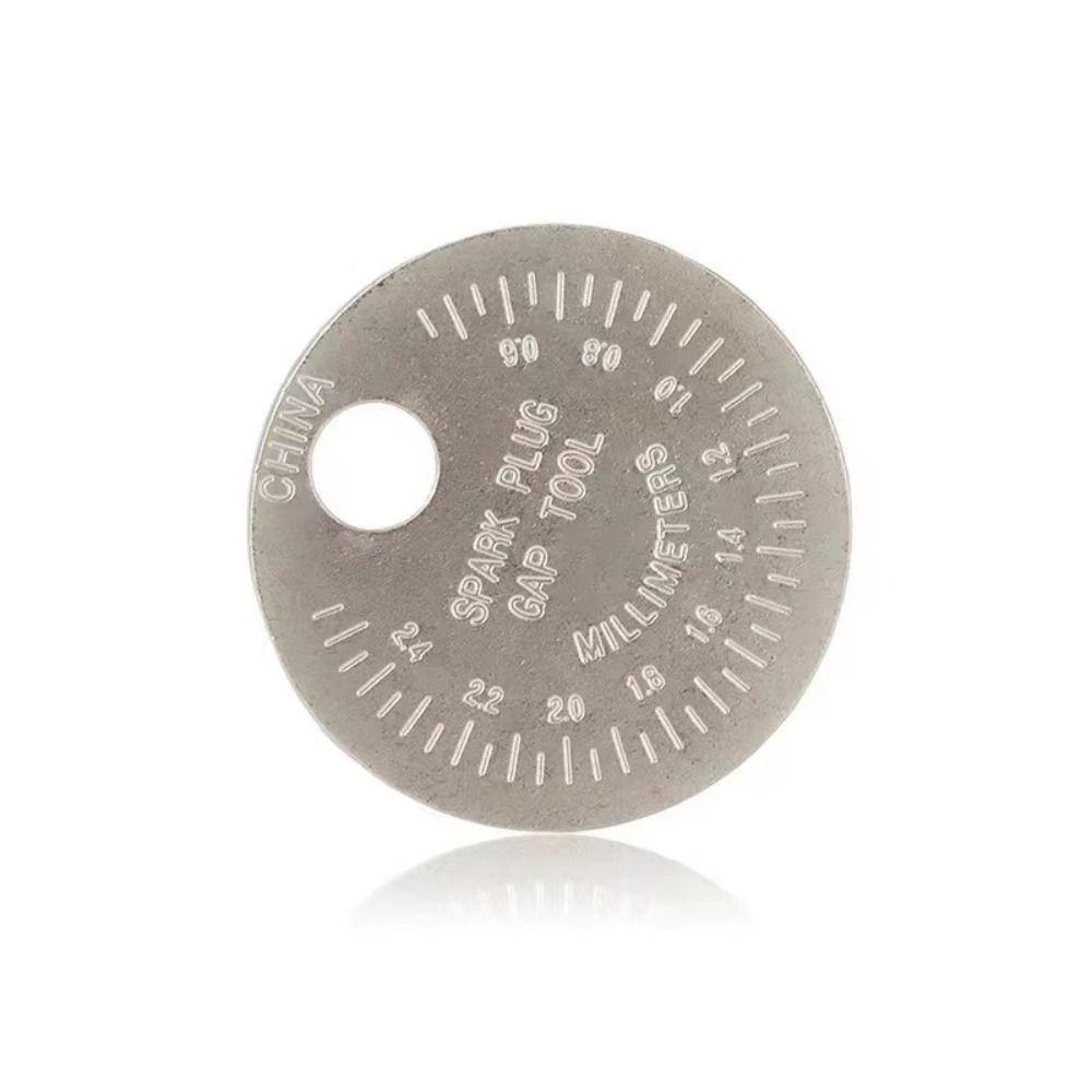 0.6-2.4mm Range Gage Gap Feeler Coin-Type Caliber Measuring Tool Spark Plug Gap Gauge Tool