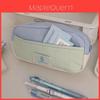 Minimalist Pudding Color Pencil Case With Large Capacity For Students And Girls