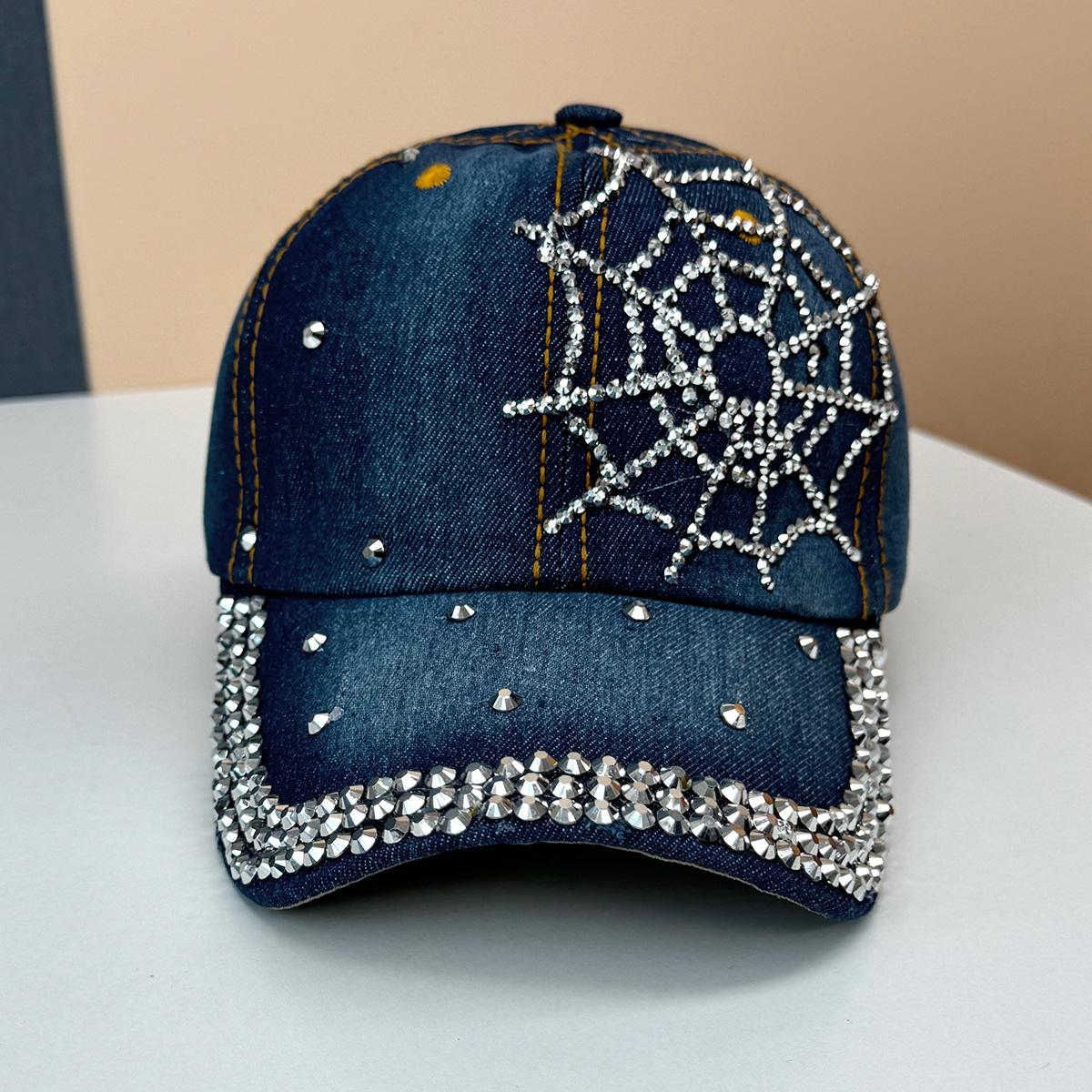 

Новая шляпа женская весенне-летняя бейсболка с бриллиантами джинсовая кепка с солнцезащитным козырьком модная солнцезащитная шляпа adjustable