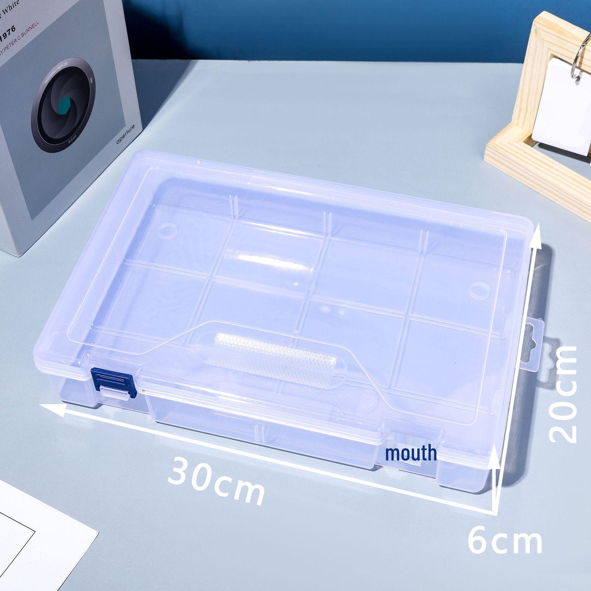 Синий пластиковый ящик для хранения электронных компонентов - небольшой прозрачный органайзер для инструментов, винтов и деталей. 30*20*6cm синий