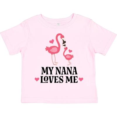 Inktastic Nana Loves Me Girl Flamingo Toddler T-Shirt Grandchild Grandkids Cute