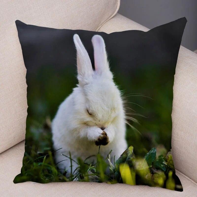Sofa Car Home Decor Cute Rabbit Cushion Cover Bedroom Living Room Pillowcase Pet Animal Pillowcase