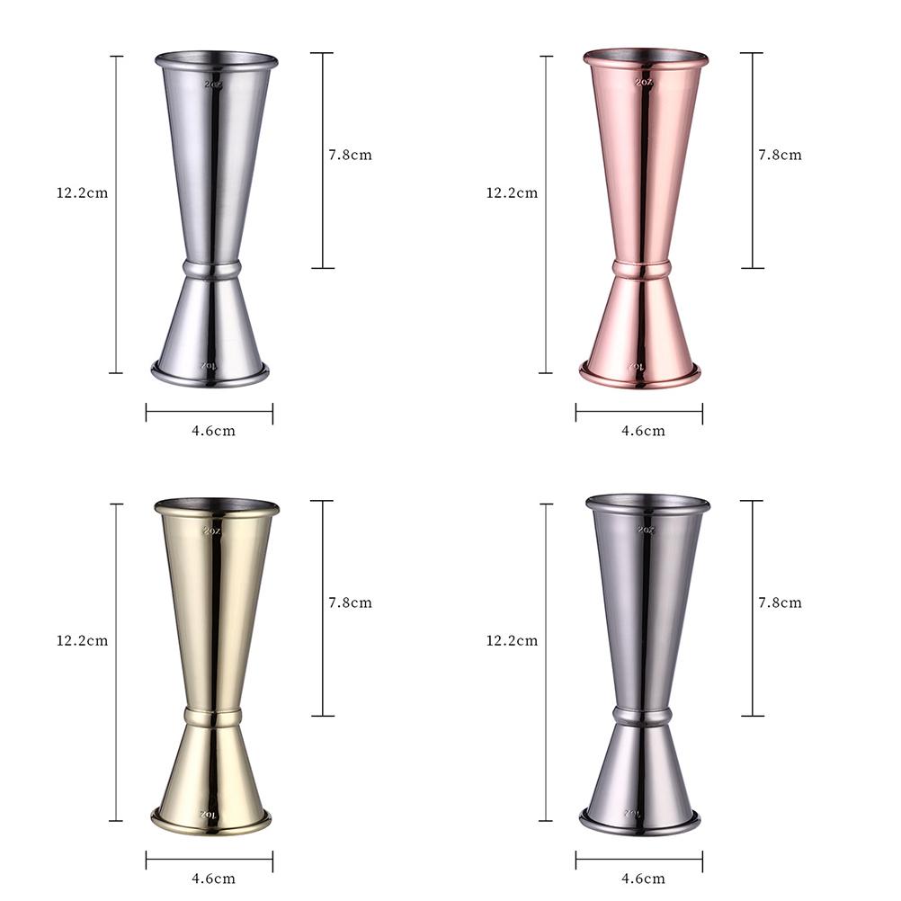 304 Stainless Steel Jigger 1oz 2oz Double Sided Measuring Cup for Cocktail Bar