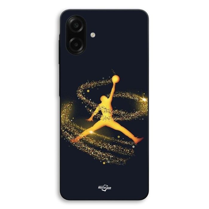 Hülle Für Samsung Galaxy A08 Jordan Logo Sternenstaub Gold Maniacase schwarz