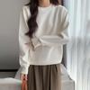 Warm Fleece Lined Sweatshirt for Women Loose Fit Crewneck Pullover Long Sleeve Casual Fall Clothes