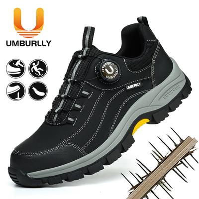 Rotating Button Men's Labor Insurance Shoes, Smash-proof and Stab-proof Safety Shoes, Non-slip, Wear-resistant and Waterproof Work Shoes