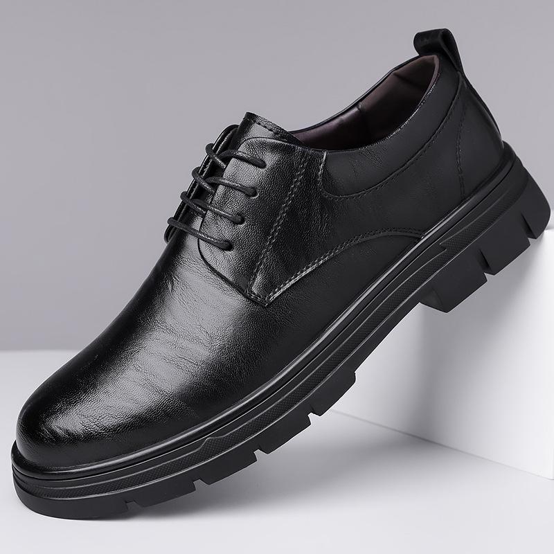 Fashion Autumn Winter English Platform Casual Derby Shoes for Men Fashion Casual New Designer Black Wedding Shoes Male Warm Cotton Shoes